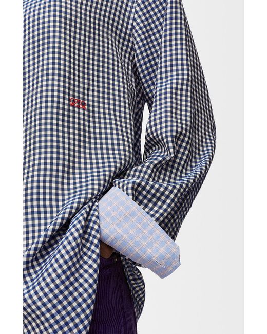 Loewe Blue Long Sleeve Checked Shirt