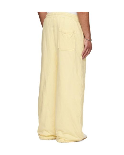 Lu'u Dan Yellow Thickened Bontans Drawstring Sweatpants for men