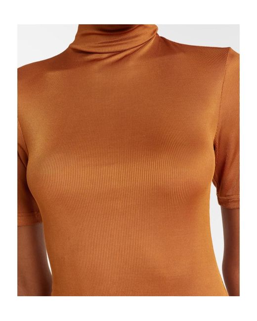 Christopher Esber Brown Fusion Ruched Minidress