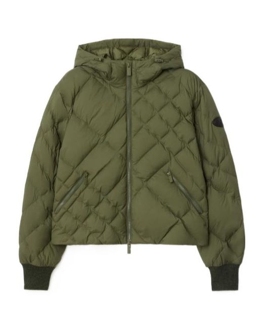 Burberry Green Check-Stitch Delley Puffer Jacket