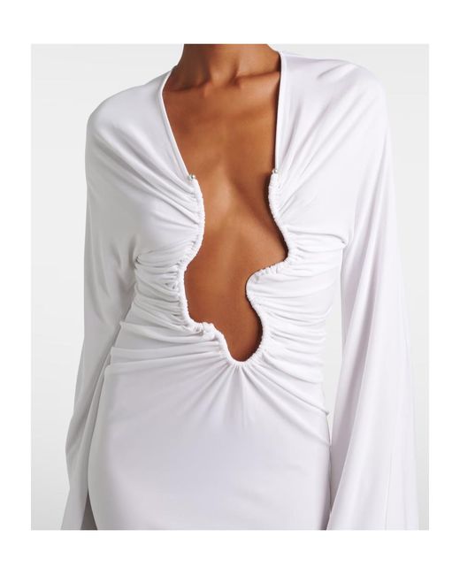 Christopher Esber White Salacia Ruched Maxi Dress