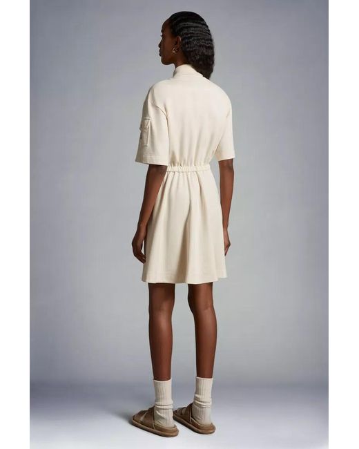 Moncler White Logo Patch Two-Way Zipped Dress
