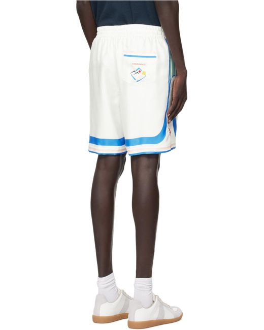 Casablanca Blue Fuji Dream Satin Shorts for men