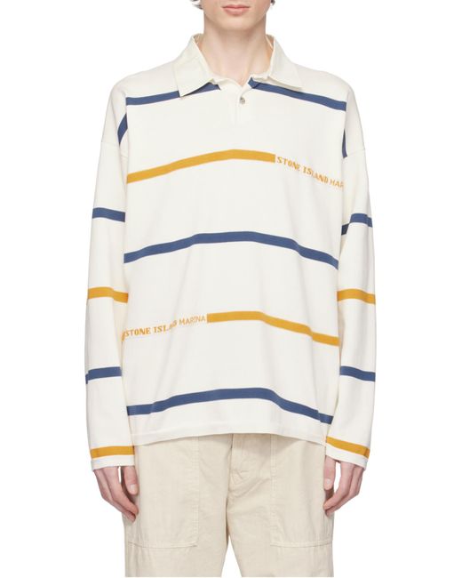 Stone Island Natural Striped Cotton Shirt for men