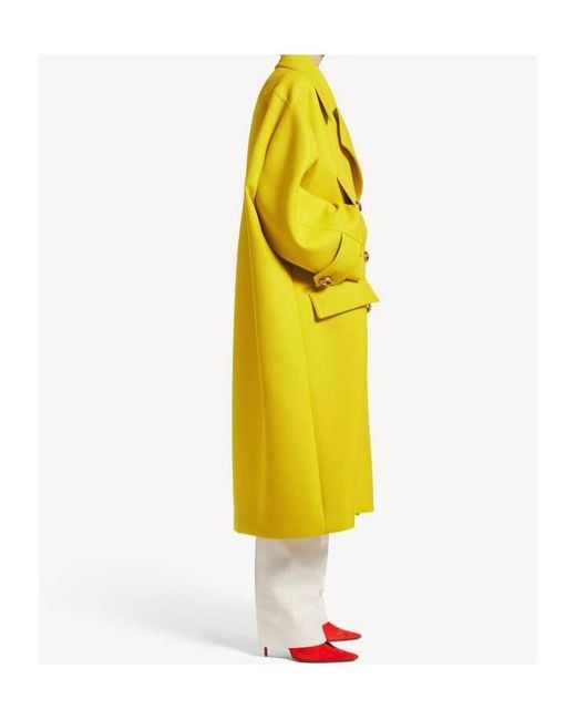 Balenciaga Yellow Double-Breasted Long Coat