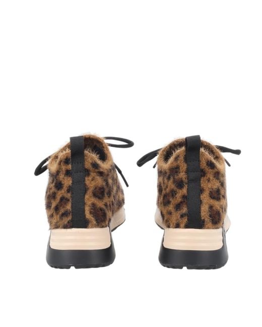 Ash Brown Round-Toe Sneakers