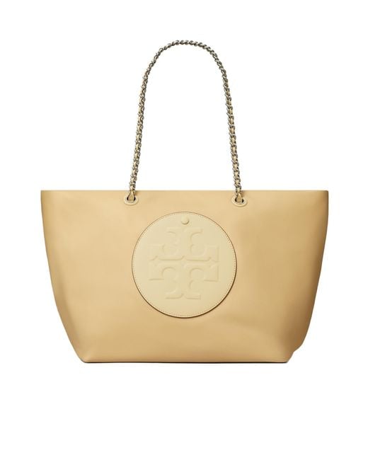 Tory Burch Natural Ella Chain Zip Tote Bag