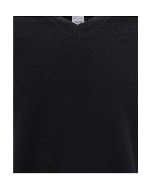 Comme des Garçons Blue Long-Sleeved V-Neck Pullover for men