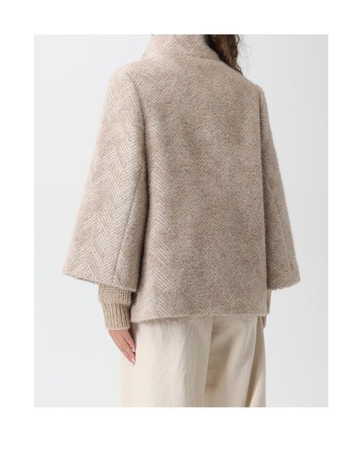 Fay Natural Hook-Closure Cape Coat
