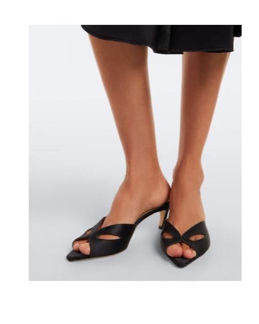 Victoria Beckham Black Harlow Mask Satin Mules