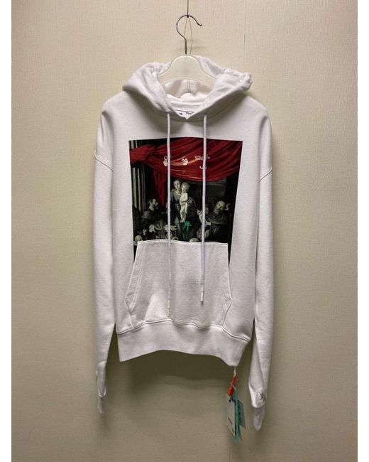 Off-White c/o Virgil Abloh White Caravaggio Print Hoodie for men