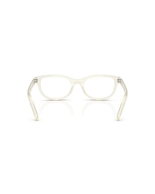 Prada White Eyewear Oval Frame Glasses