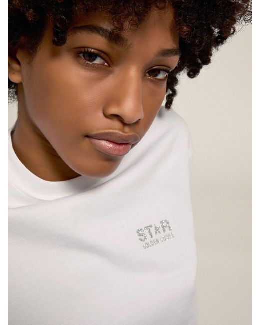 Golden Goose Deluxe Brand White Star Printed Crewneck T-Shirt