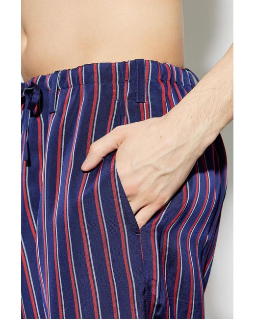 Dries Van Noten Purple Striped Straight-Leg Trousers for men