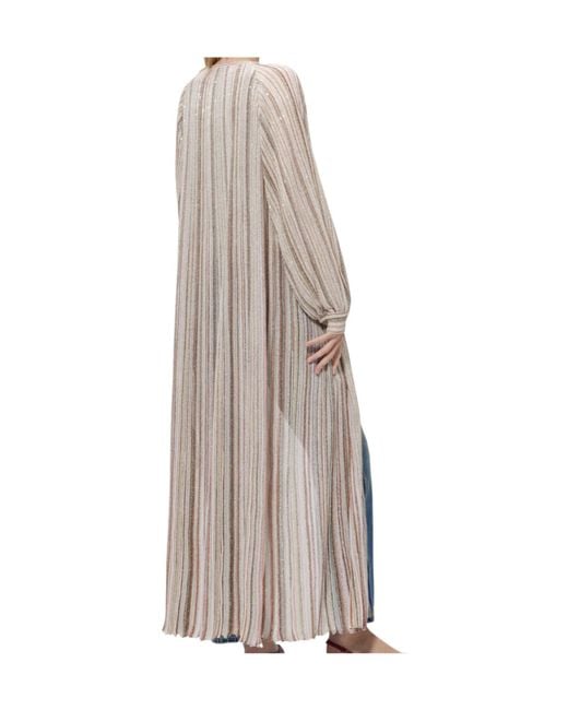Missoni Natural Striped Sequin Belted Maxi Dress