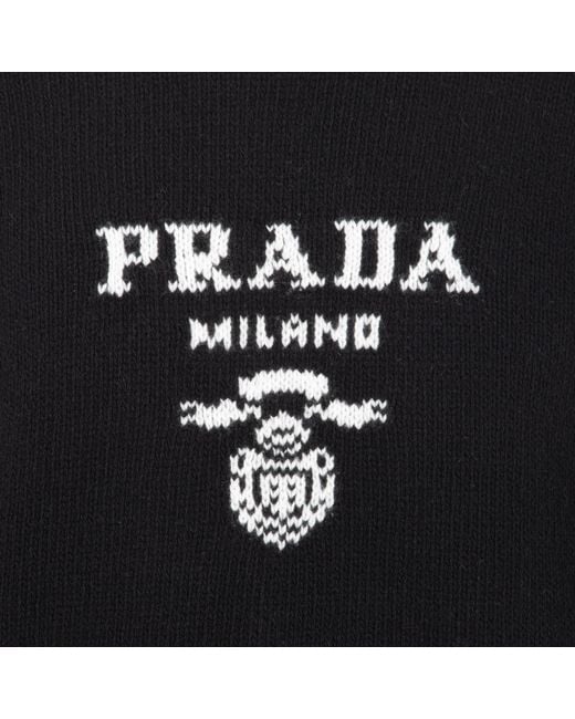Prada Black Logo Detailed Knitted Jumper for men