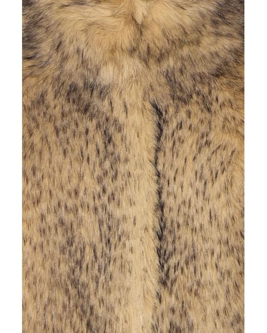ROTATE BIRGER CHRISTENSEN Natural Cropped Faux Fur Coat