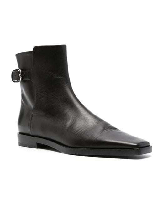 Totême Black Belted Leather Boot