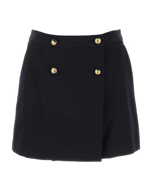 McQueen Black Buttoned Mini Skirt