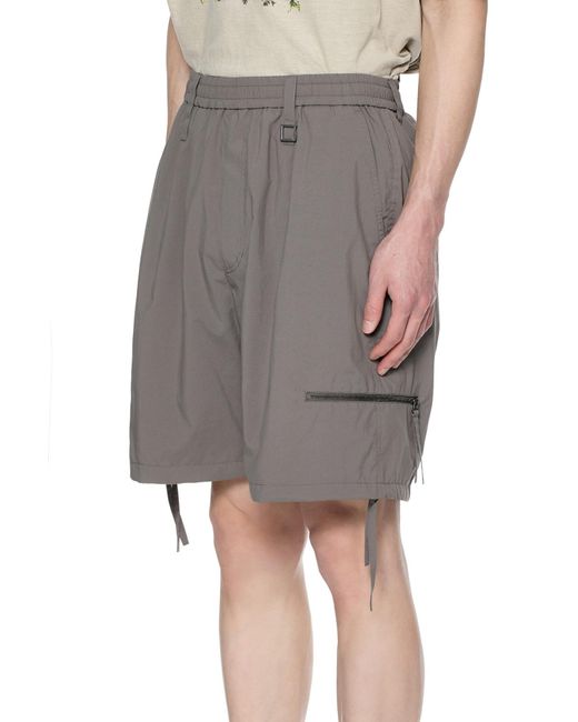 Wooyoungmi Gray Zip Detail Cargo Shorts for men