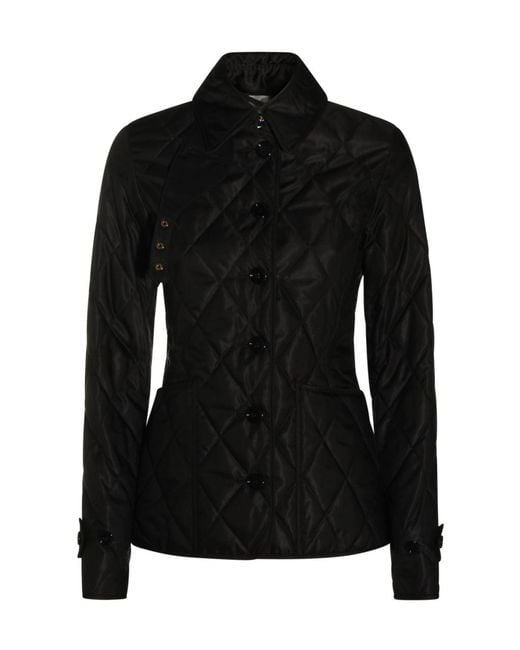 Burberry Black Long Sleeved Quilted Buttoned Jacket