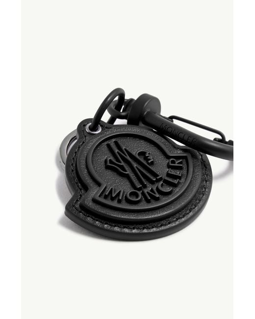 Moncler Black Logo-Pendant Keychain for men