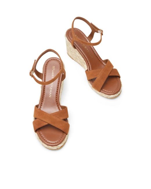 Stuart Weitzman Brown Dayna Espadrille Wedge