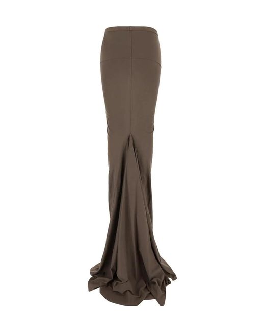 Rick Owens Brown Long Skirt