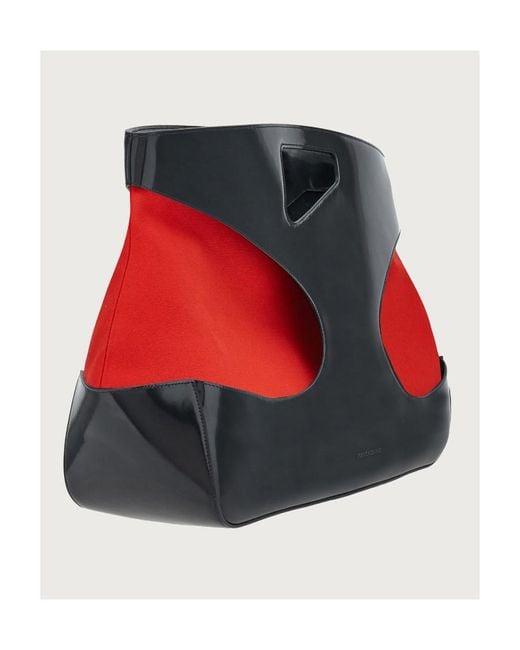 Ferragamo Red Hollowed-Out Detail Shoulder Bag for men