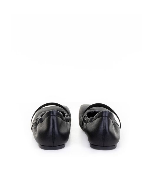 Vic Matié Black Almond Toe Slip-On Ballerinas