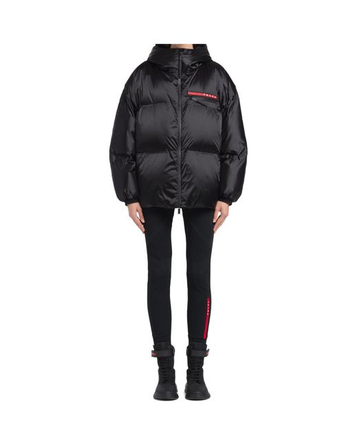 Prada Black Oversized Technical Re-Nylon Down Jacket