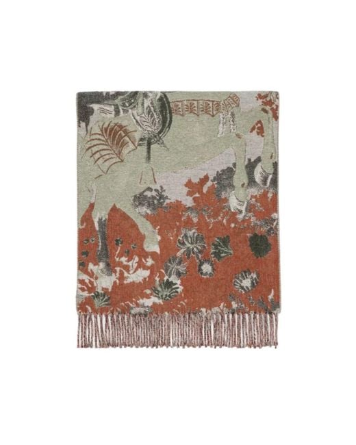 Burberry Gray Stallion Portrait Fringed Scarf