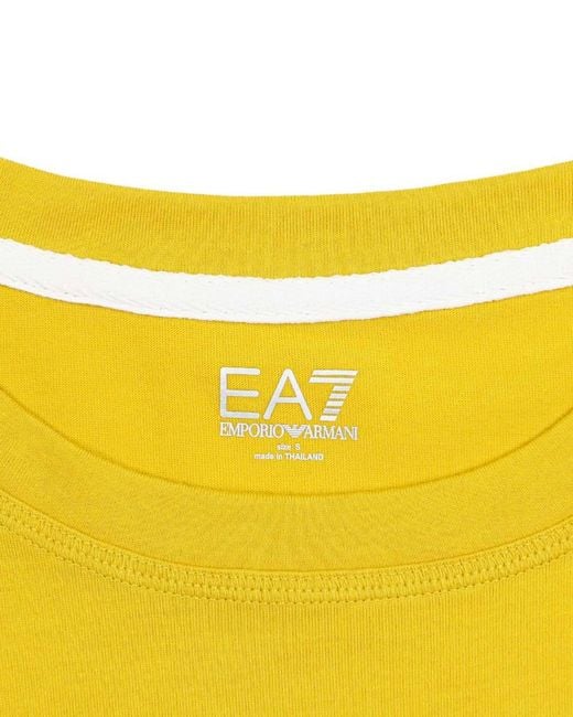 EA7 Yellow Logo Printed T-Shirt for men
