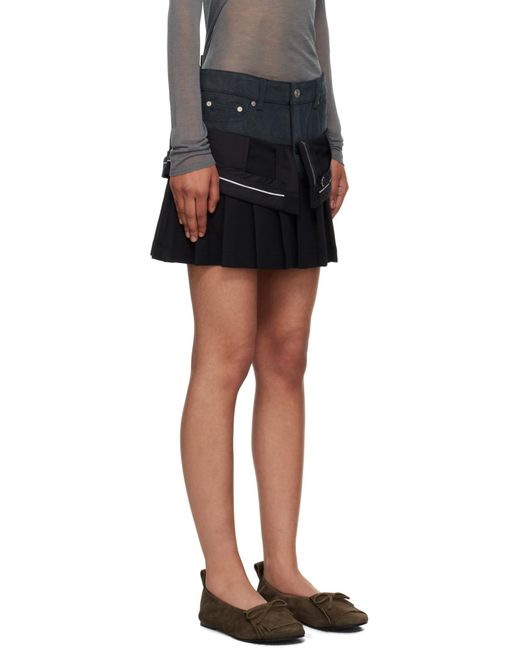 ANDERSSON BELL Black Inside Out Pleats Mini Skirt