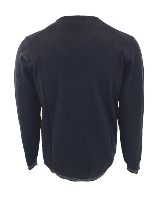 Boss Blue Round-Collar And Long-Sleeved Sweater for men