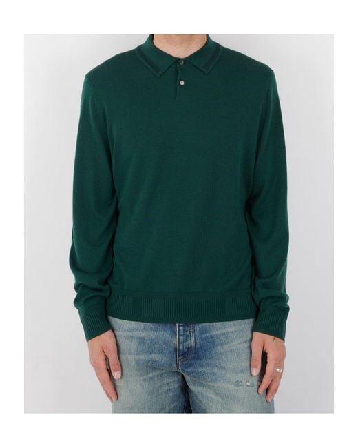 Paul Smith Green Long-Sleeve Polo Shirt for men