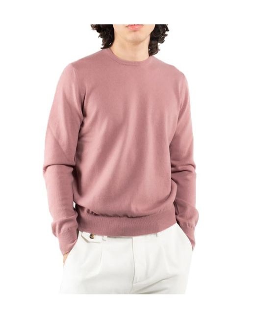 Gran Sasso Pink Long-Sleeve Knit Top for men