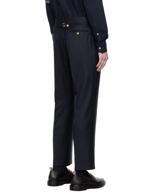 Thom Browne Blue Super 120 Tailored Trousers for men