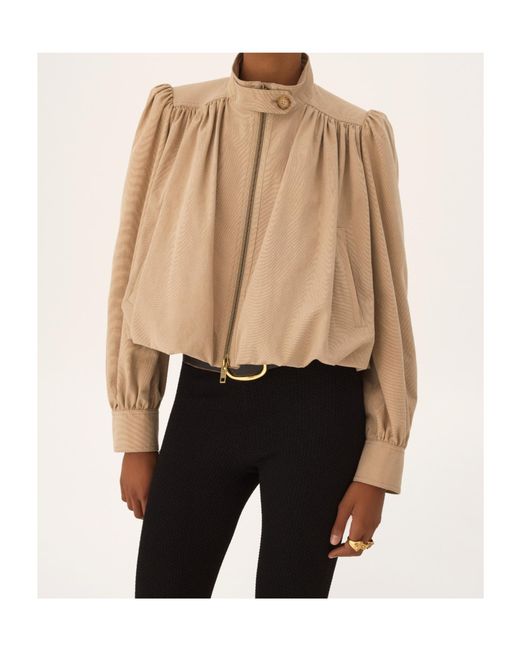 Chloé Natural Boule Gathered Jacket