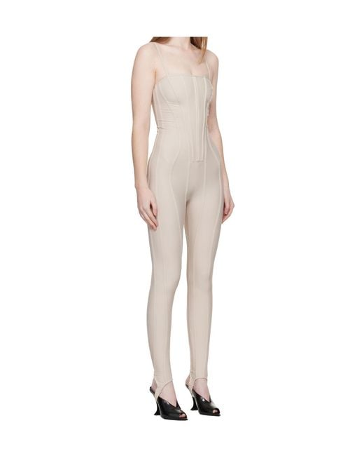 Mugler Natural Corset-Detail Jumpsuit