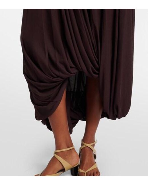 Proenza Schouler Purple Gabri Draped One-Shoulder Jersey Midi Dress