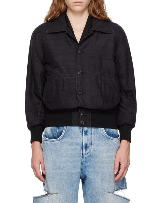 Maison Margiela Black Dupion Bomber Jacket for men
