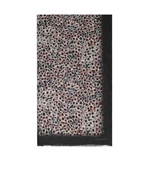 Dries Van Noten Black Printed Scarf for men