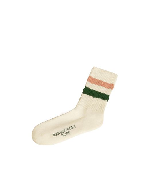 Golden Goose Deluxe Brand Metallic Worn- Socks With Distressed Details And And Stripes for men