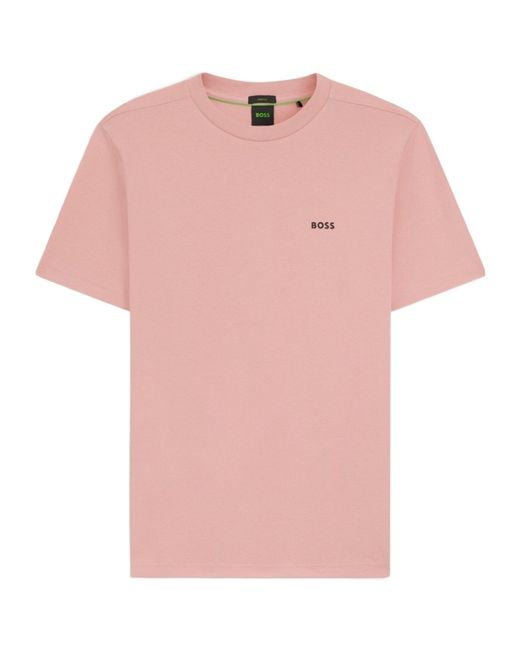 Boss Pink Logo Short-Sleeved T-Shirt for men