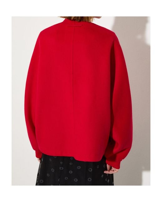 MAX&Co. Red Double-Woven Wool Bomber Jacket