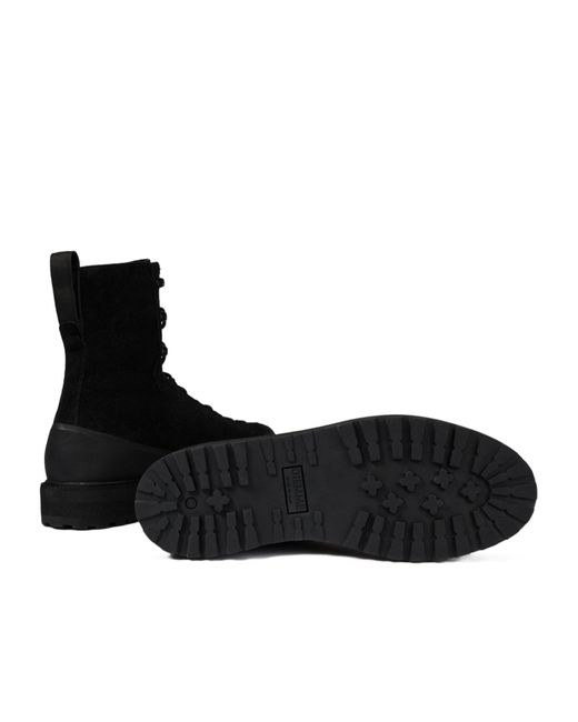 Stone Island Black Compass Patch Hiking Boots for men