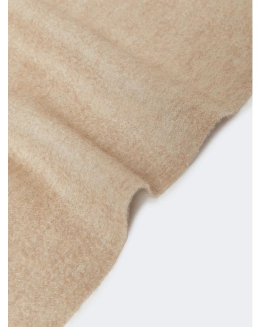 Max Mara Natural Logo Embroidered Felted Scarf
