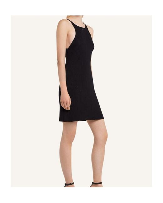 Courreges Black Courrèges Buckle Rib Knit Drss