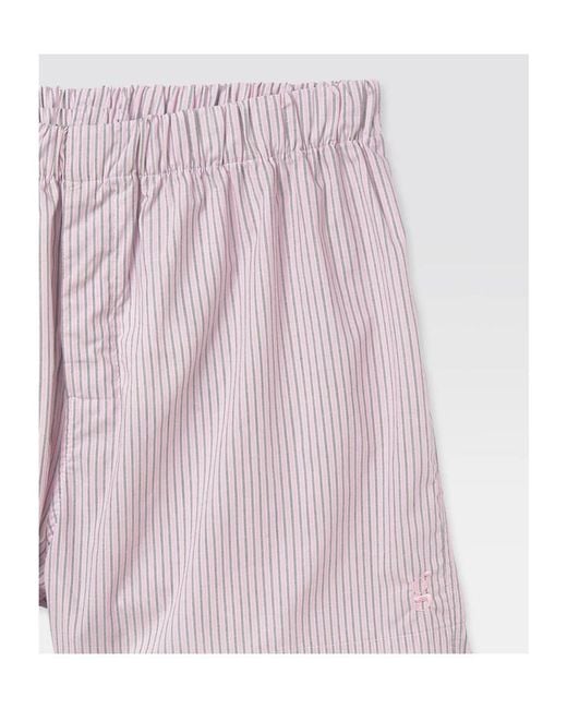 GIMAGUAS Pink Embroidered Pyjama Shorts for men